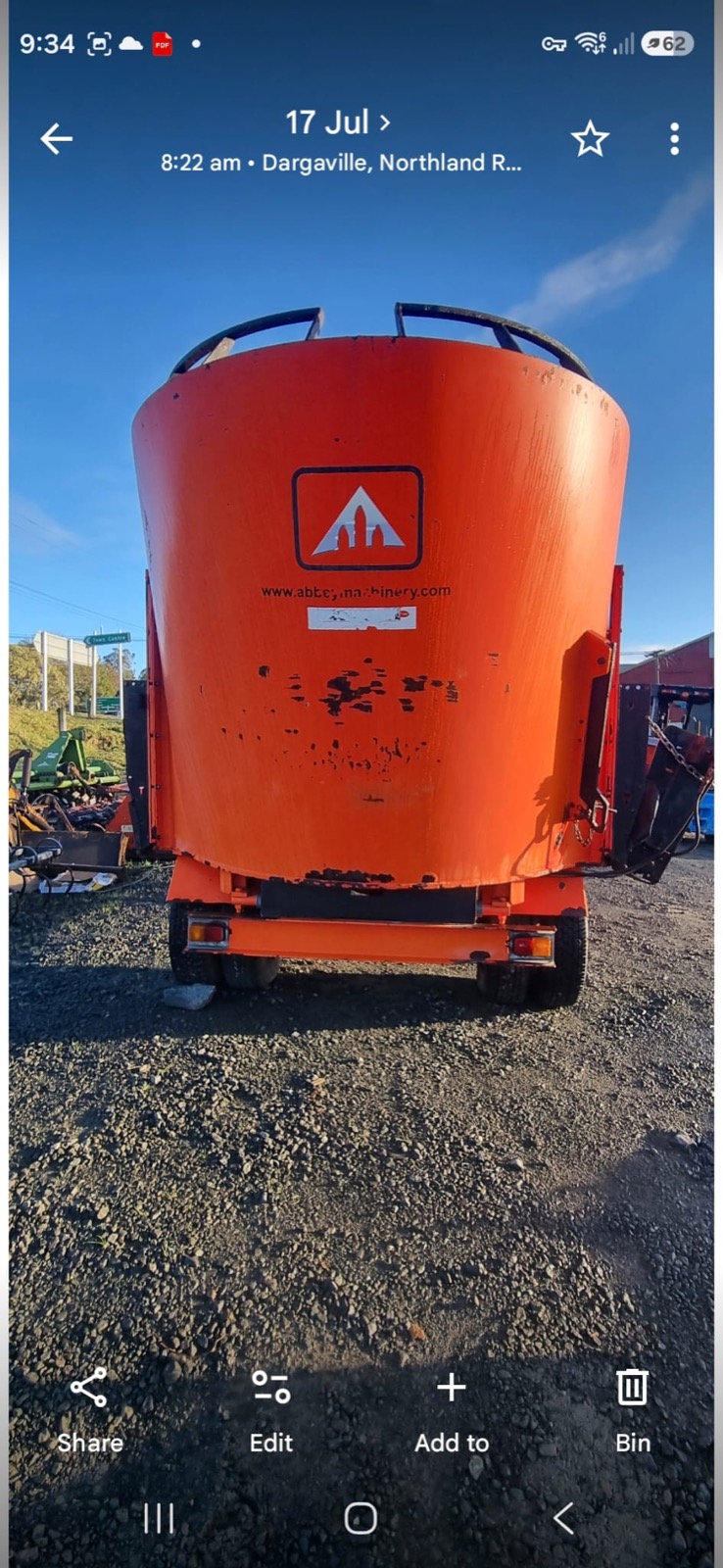 Abbey VF1250 12 Cube Vertical Feed Mixer - Image 2